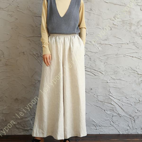 ワイドパンツ レディース シンプル 無地 サルエルパンツ ウェストゴム 春 夏 ゆったり ワイドパン...