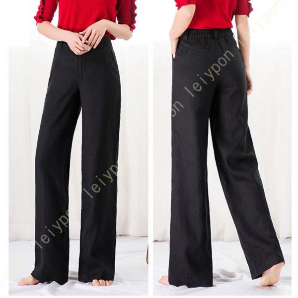 ワイドパンツ レディース 綿麻 無地 ふんわり 涼しい 通気 速乾 春 夏 ゴムタイプ 体型カバー ...