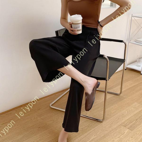 ワイドパンツ レディース 夏 9分丈 シンプル ガウチョパンツ スカーチョ ワイド 通勤 オフィス ...