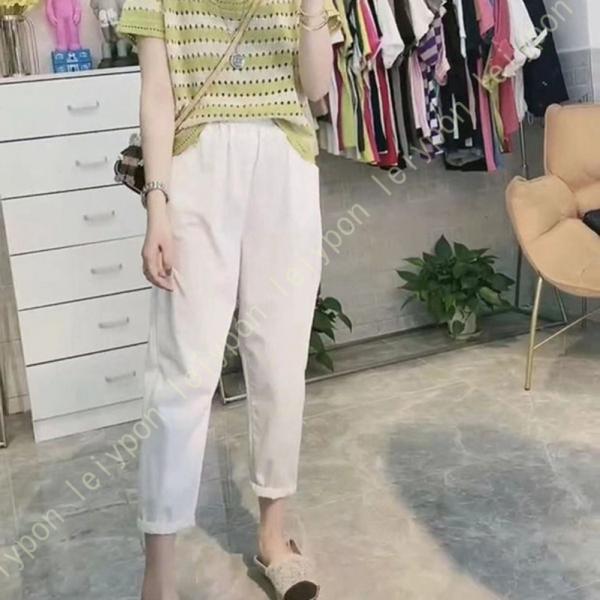 ガウチョパンツ ロングパンツ レディース 綿麻 ゆったり リネン ウエストゴム 体型カバー 美脚 美...