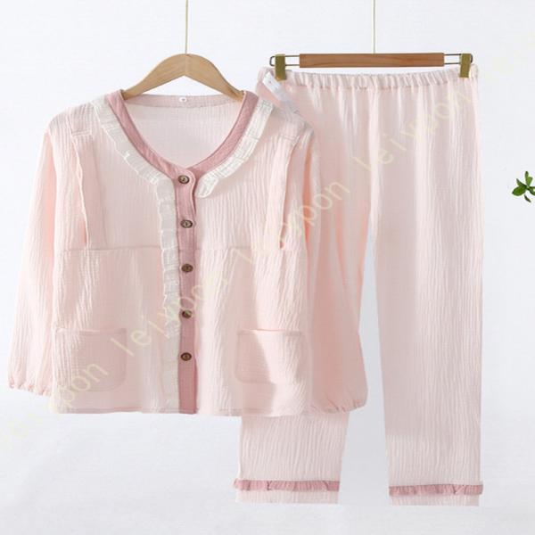 花柄 パジャマ レディース ルームウェア 和風 浴衣 上下セット 女性 五分袖 インナーウェア 前開...