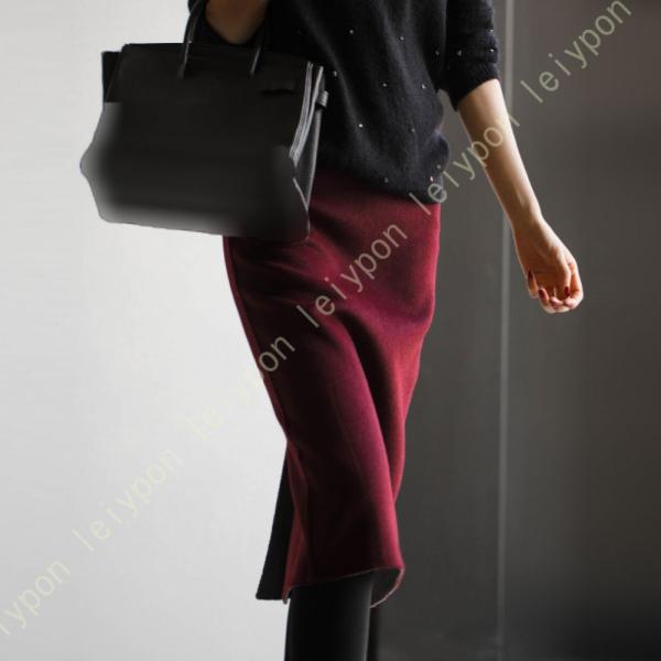 スカート 膝丈 オフィス カジュアル レディース 春 秋 冬 タイトスカート ハイウエスト ショート...