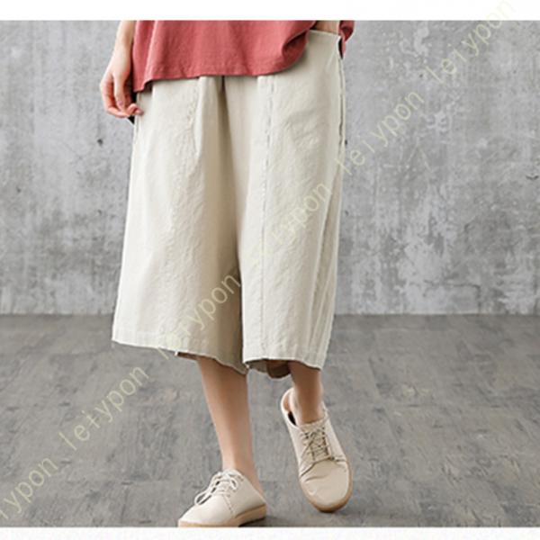 サルエルパンツ 綿麻 レディース 夏用 ウエストゴム 春 夏 秋 20代 30代 40代 リネン ワ...