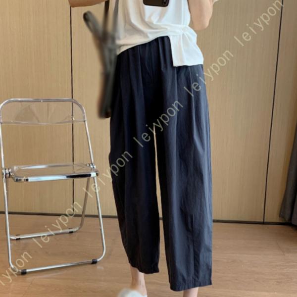 ワイドパンツ ガウチョパンツ レディース ウエストゴム リネン風 サルエルパンツ 綿麻 ゆったり 着...