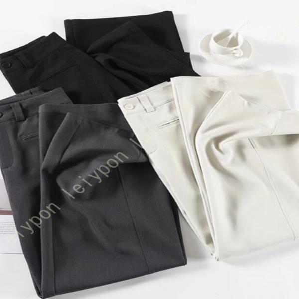 スラックス レディース ハイウエスト テーパードパンツ タックパンツ カジュアル オフィス 通勤 仕...