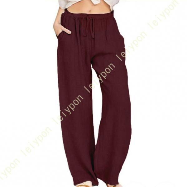 ストレートパンツ ワイドパンツ レディース ウエストゴム 文芸風 ポケット付き 通勤 お出掛け カジ...