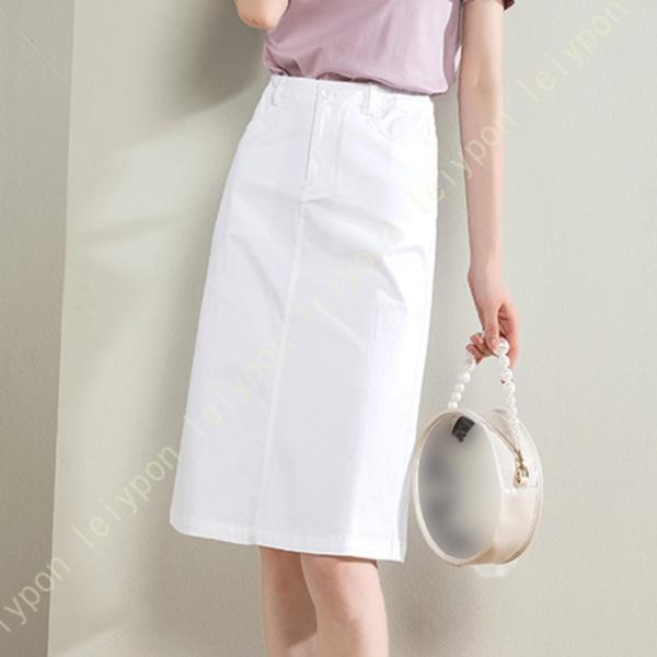 スカート レディース 春 夏 エレガント タイトスカート 膝丈 黒 ペンシル タイト ハイウェスト ...