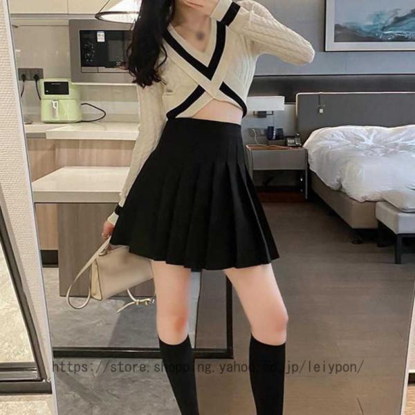 プリーツスカート ミニスカート 無地 ミニ 学生 制服 女子高生 ガールズ ハイウェスト 美脚 ガー...