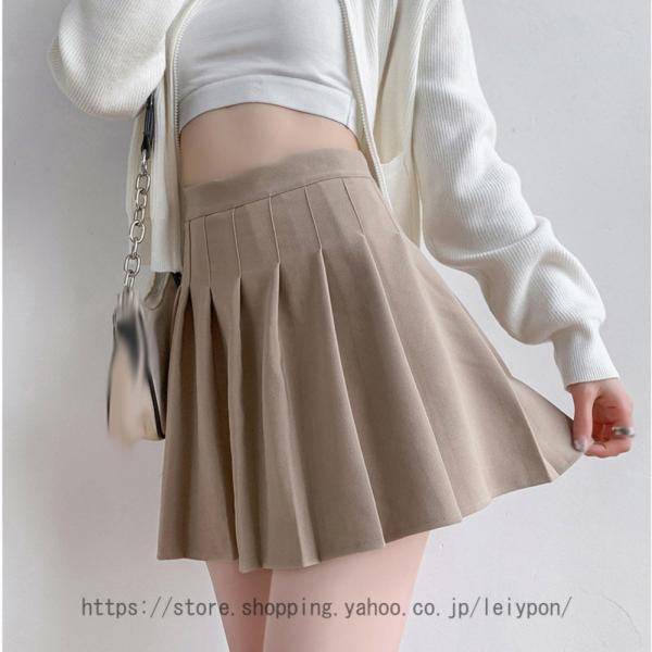 プリーツスカート Aライン フレア タックスカート カワイイ ミニスカート 制服 スカート ゴルフ ...