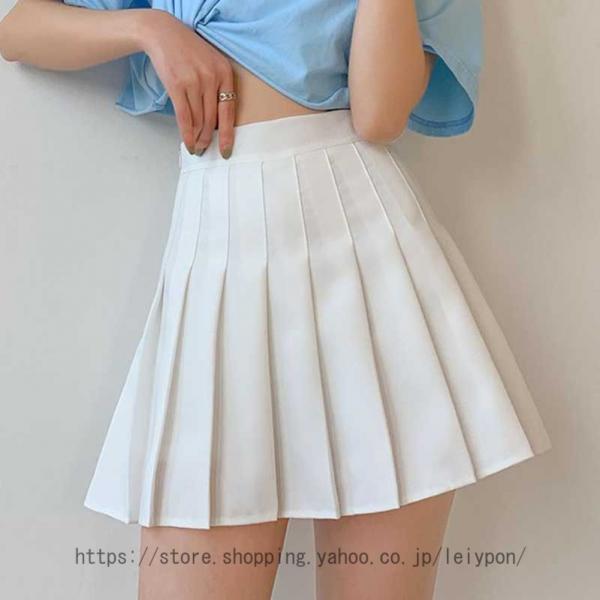 プリーツスカート Aライン フレア タックスカート カワイイ ミニスカート 制服 スカート ゴルフ ...