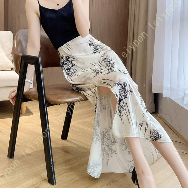 竹柄 スカート レディース マーメイドスカート スリム 夏 通勤 フォーマル ビジネス オフィス 涼...