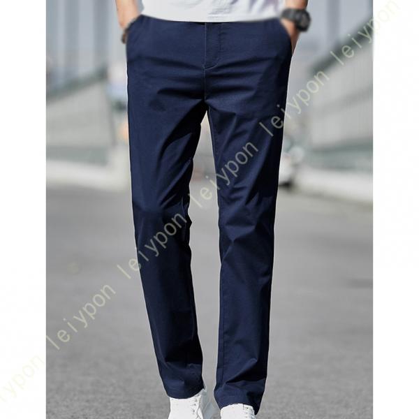 スラックス スリム メンズ 裾上げ済み ノータック ストレッチ 春 夏 秋 ロングパンツ ストレート...