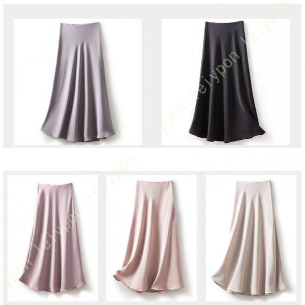 フレアスカート 春 夏 エレガント きれいめ 通勤 オフィス お出かけ おしゃれ 光沢 上品 光沢感...