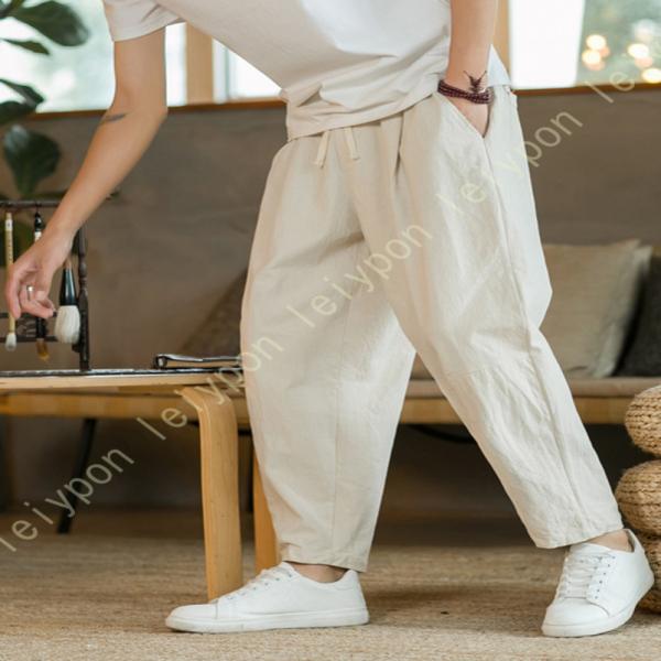 夏服 メンズ サルエルパンツ ユニセックス ダンス カジュアル ポケット ヒップホップ 7分丈 スウ...