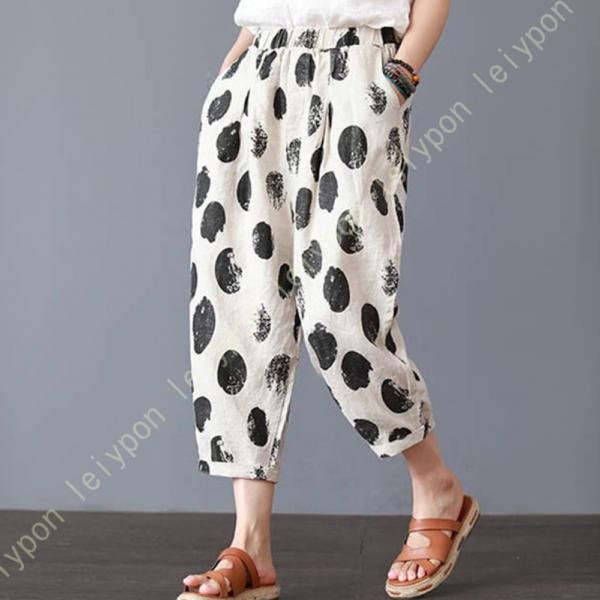 ガウチョパンツ レディース ワイドパンツ 後ろゴム ハイウエスト リネン ゆったり ガウチョで楽な履...