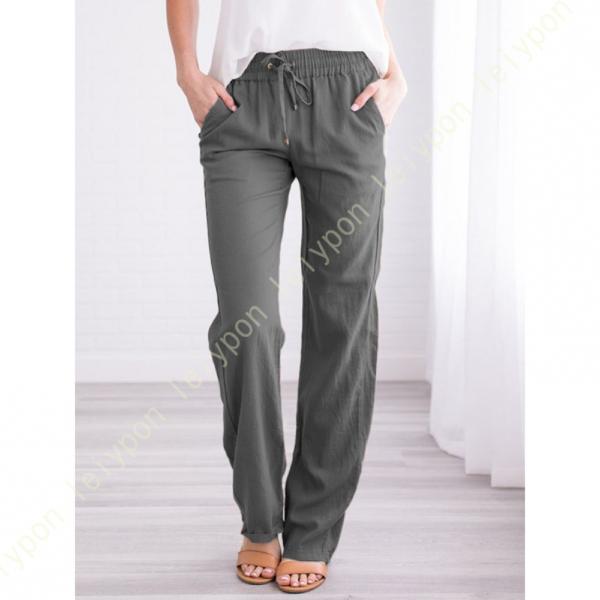 レディース ガウチョパンツ 9分丈 サルエルパンツ ウエストゴム ゆったり ひも付き シンプル 無地...