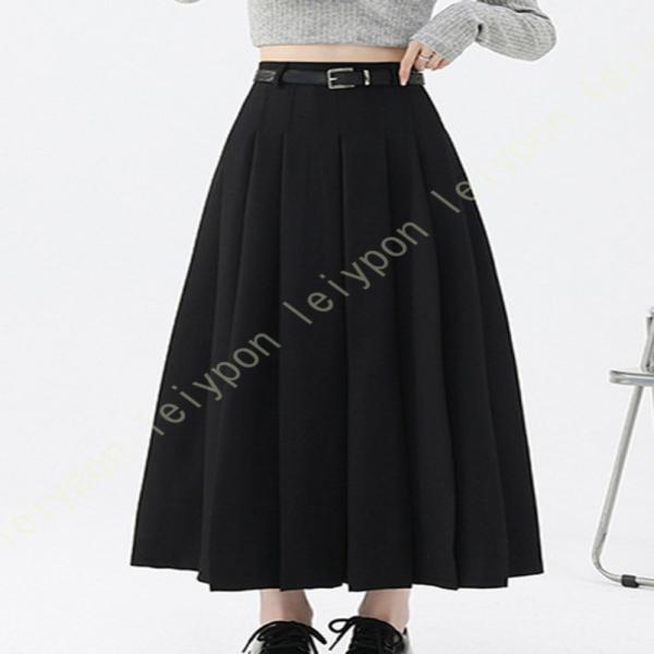 フレアスカート レディース ロングスカート フレア ハイウエスト しっかり暖かい 着痩せ見えする 縦...