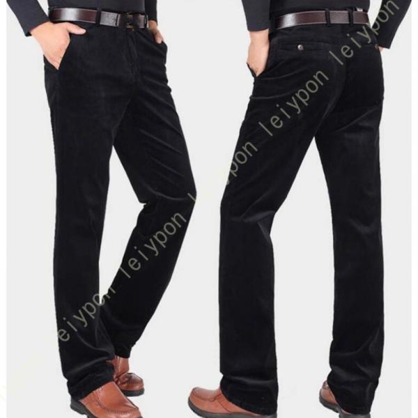 チノパン パンツ チノパン メンズ 黒 ウエストゴム ロングパンツ 冬 裏起毛 厚手 暖かい ズボン...