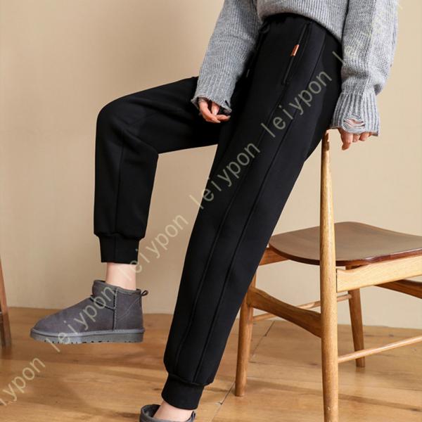 スウェットパンツ 裏起毛 レディース 細見え 美脚 裏ボア 裏シャギー 保温 細身 厚手 暖かい あ...