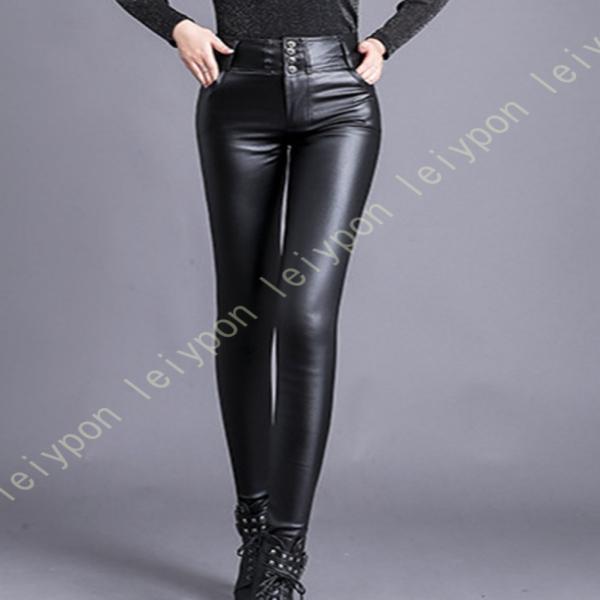 レザー パンツ フェイクレザー レディース ヒップアップ レギンスパンツ 美尻 細身 レギンス 無地...