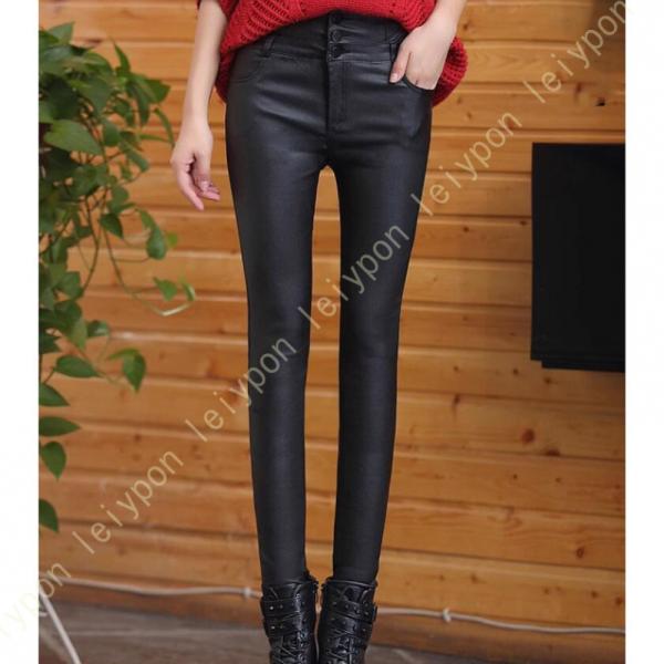 フェイクレザー 黒 レザーパンツ レディース 裏起毛 美脚 スリム 小尻 ストレッチ レギンス あっ...