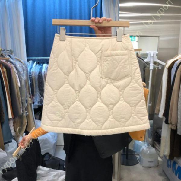 ダウンスカート レディース 冬 アウトドア シンプル 秋冬 あったか スカート 防寒 中綿キルト リ...