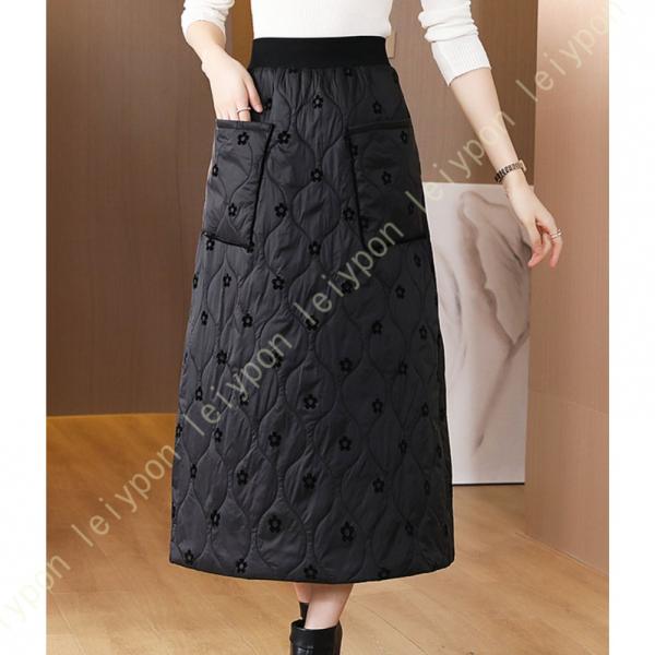 ロングスカート 中綿スカート レディース 軽量 ひざ掛け 中綿入れ マキシスカート ロング丈 暖かい...