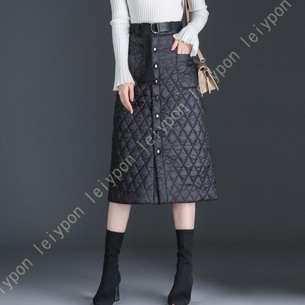 ロングスカート 巻きスカート レディース ロング丈 防寒 柔らかい 軽量 中綿キルティング スポーツ...
