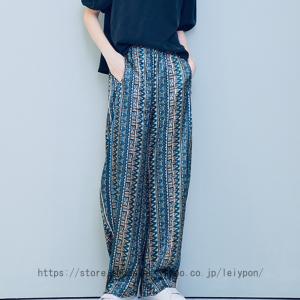 ワイドパンツ ガウチョパンツ レディース 民族...の詳細画像5