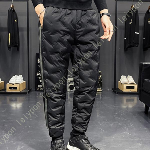 ダウンパンツ メンズ 調整紐付き 防寒パンツ 防寒 防風 軽量 ロングパンツ ズボン 暖かい アウト...