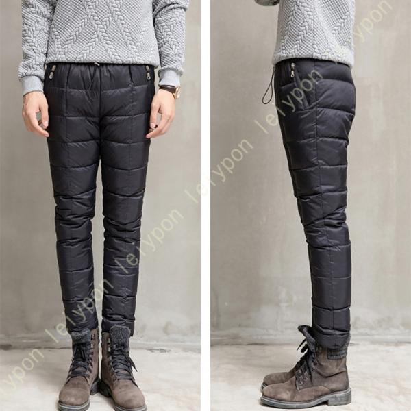 ダウンパンツ メンズ 防風 撥水 ロングパンツ 防寒 パンツ 裾リブ ジョガー イージーパンツ スポ...
