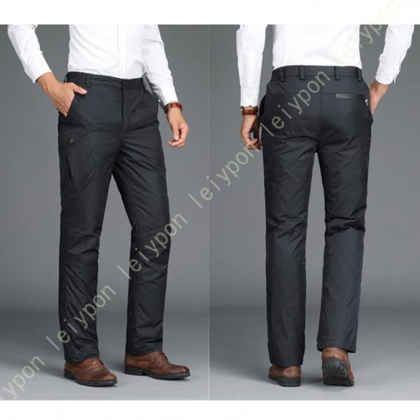 ダウンパンツ メンズ 防寒パンツ 防風 撥水 保温 ロングパンツ 黒 中綿パンツ ズボン ダウンパン...