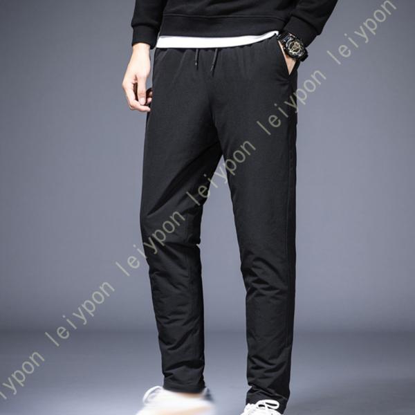 ダウンパンツ メンズ ハイウエスト ウエストゴム 防寒 防風 撥水 登山 アウトドアパンツ 中綿パン...