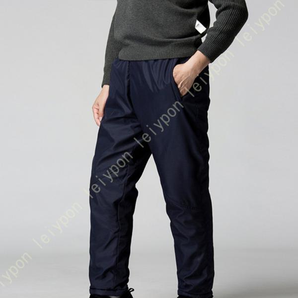 メンズ 裏起毛 ロングパンツ 厚手 ストレート バックポケット付き スラックス ウォッシャブル 暖パ...