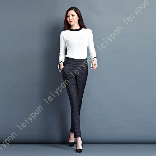 ダウンパンツ レディース ロングパンツ 保温 防寒 冬 おしゃれ 黒 あったか 防寒ズボン 急な寒さ...