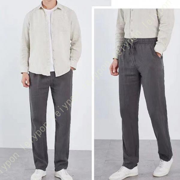 サルエルパンツ メンズ 綿麻 ウエストゴム 無地 おしゃれ ズボン ゆったり 春 秋 スウェット ビ...
