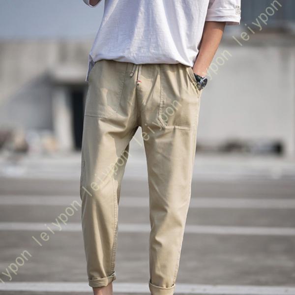 スラックス メンズ ロングパンツ サルエルパンツ ゆったりシルエット 薄手 無地 エスニック 定番 ...