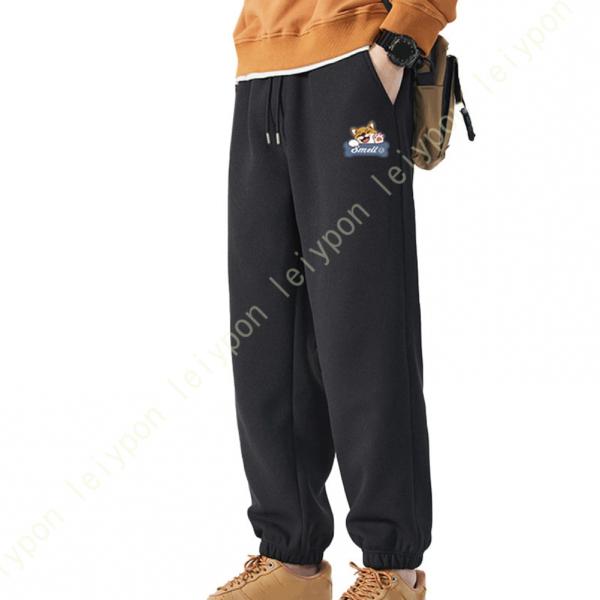 スウェットパンツ メンズ 調整紐 ウエストゴム 裾リブ ジョガーパンツ 暖かい プリント 裏フリース...