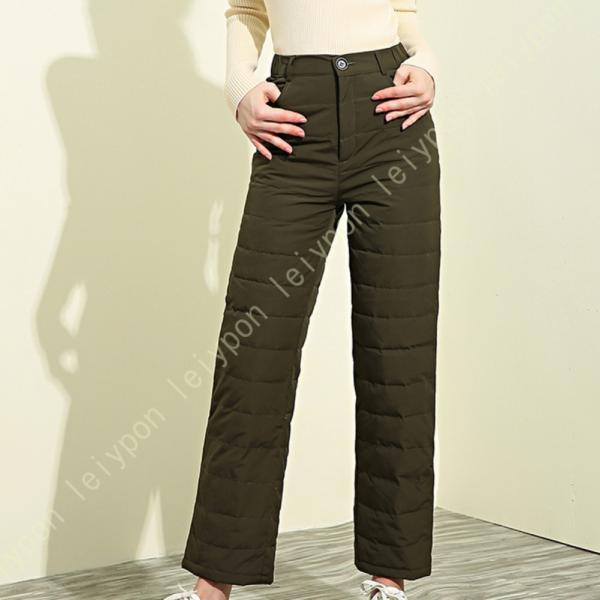 ロングパンツ ダウンパンツ レディース 軽量 防寒パンツ 暖パンツ 保温 防風 雪の日 冬 洗える ...