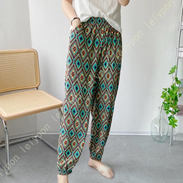 ワイドパンツ レディース ガウチョパンツ 涼しい シフォン ウエストゴム ゆったり 九分丈 スカーチ...