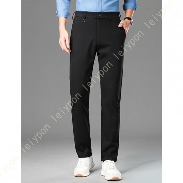 スラックス メンズ ノータック スリム 厚手 仕事 通勤 ロングパンツ スラックス 黒 紺 無地 ロ...