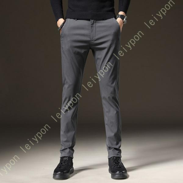 チノパンツ スラックス メンズ 冬 裾上げ済み 仕事 通勤 メンズスラックス ノータック 無地 スト...