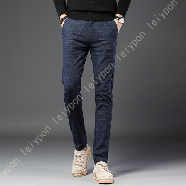 チノパン スラックス ロングパンツ チノパン ノータック 無地 ビジネス 通勤 仕事着 細身 厚手 ...