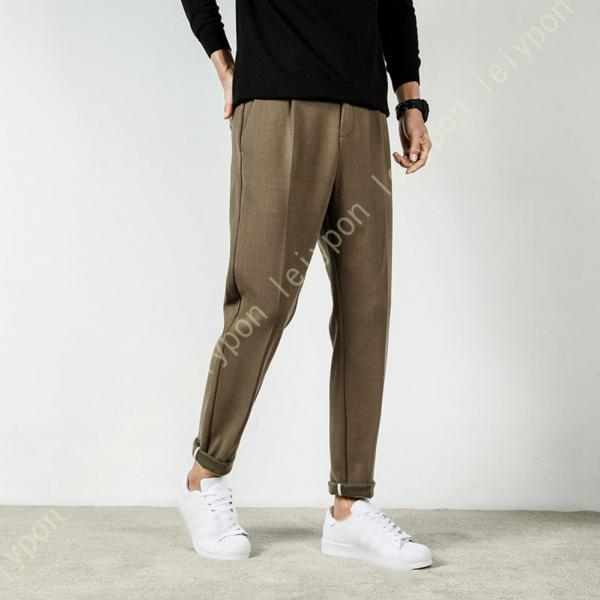 メンズ スラックス 冬 裾上げ済 スリム 防シワ ストレッチパンツ ビジネスパンツ ストレッチ スー...