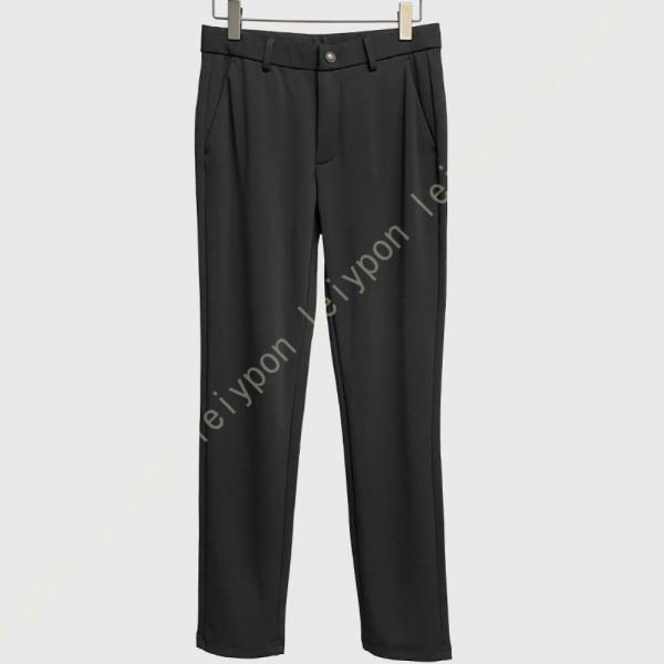 スラックス メンズ 厚手 ゆったり 裾上げ済み 黒 洗える ノータック ビジネス パンツ 仕事 秋 ...