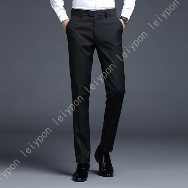 スラックス メンズ 裾上げ済み 厚手 洗える ストレッチ 無地 防しわ ウォッシャブル ストレッチ ...