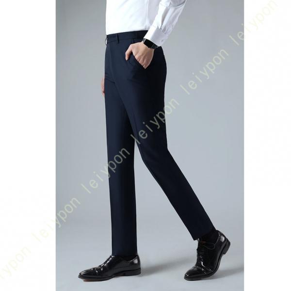 スラックス メンズ ロングパンツ 黒 ビジネス オールシーズン フォーマル 厚手 裾上げ済 スラック...