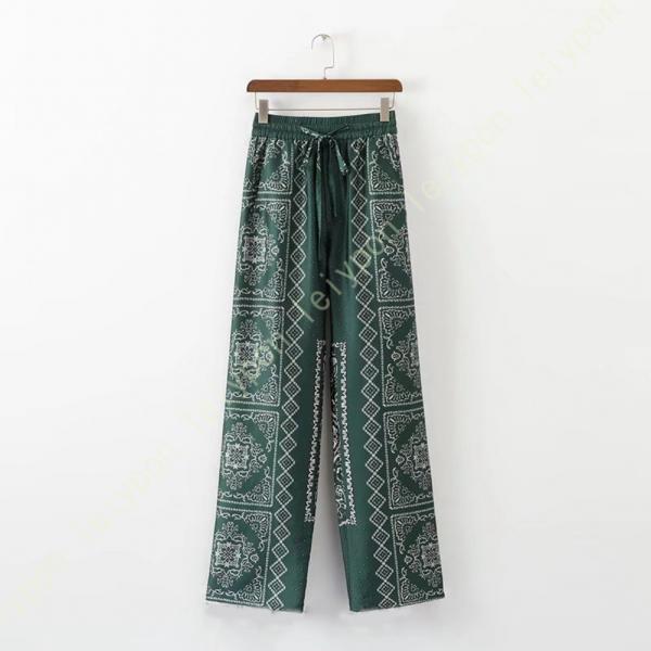 ガウチョパンツ レディース ワイドパンツ ハイウエスト ボヘミアン おしゃれ エレガント 花柄 エス...