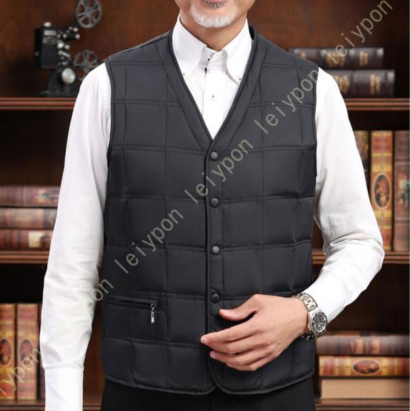 ベスト ダウンベスト メンズ vネック 秋冬 裏ボア 保温 秋冬 中綿ベスト 立ち襟 登山 お兄系 ...