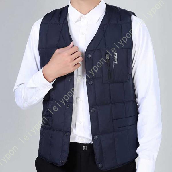 ベスト メンズ ダウンベスト あたたかい スリム カジュアル 暖かい メンズ 袖なし まるで毛布に包...